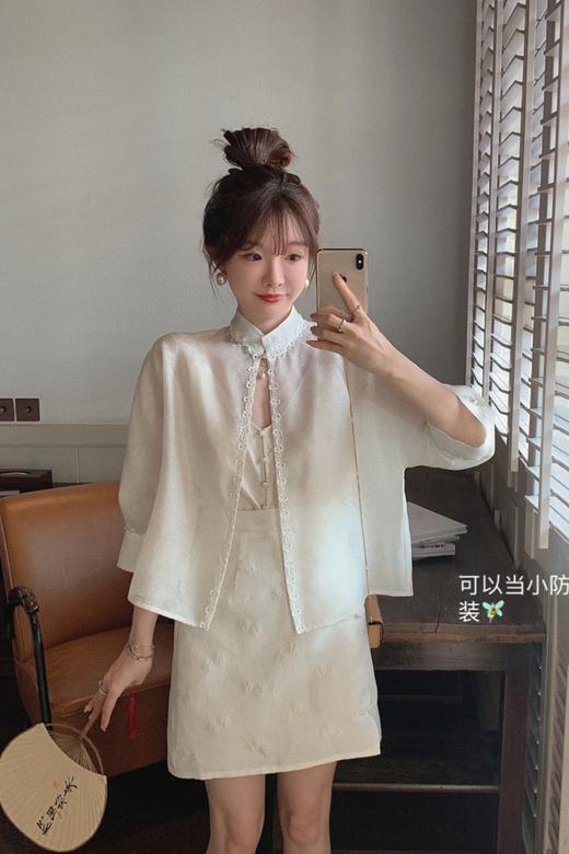 金蘑菇菇【南国小红豆】新中式国风上衣半裙清纯甜美套装原创设计 商品图5