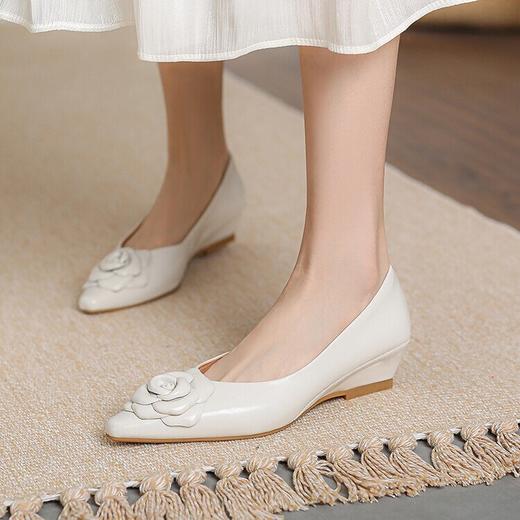 【预售5天】山茶花法式软底单软面单鞋，浅口瓢鞋坡跟豆豆鞋工作鞋MBJR&739 商品图4