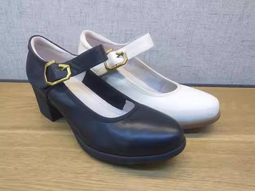 时尚粗跟女鞋豪行正品2021春季新款21167782真皮浅口舒适中跟单鞋 商品图1