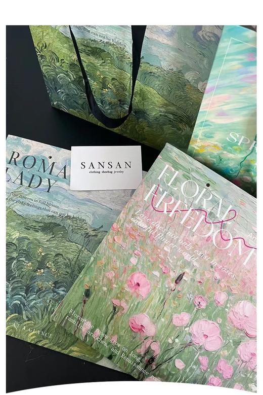 【春日上新】原野油画风手提袋（10个/包）28*28*28cm 商品图11