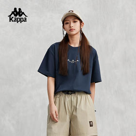 Kappa卡帕短袖2024新款男女夏运动休闲T恤刺绣圆领半袖K0EW2TD71