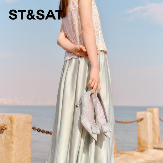 星期六气质尖头钻扣细高跟SSC1111108 商品图5