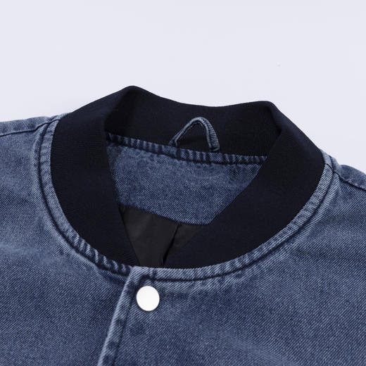 【新品上新】HX 春季水洗棒球领牛仔茄克衫外套复古工装C105410036101 商品图2