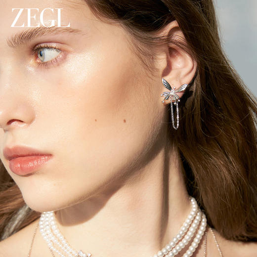 ZEGL设计师绿野漫迹系列925银蝴蝶耳环2024新款高级感耳钉耳饰女 商品图1