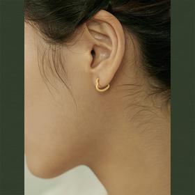 Oflye潮流饰品 镂空爱心纯银耳钉女春季新款小众独特设计耳环