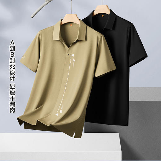 【封口款】【新款DDP】大依优型大码翻领封口短袖衬衫加肥加大男士大号弹力透气舒适夏季半袖 商品图0