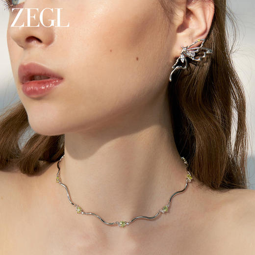 ZEGL设计师绿野漫迹系列925银蝴蝶耳环女2024新款高级感耳钉耳饰 商品图2