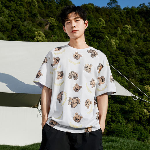 gxg jeans白色圆领短袖T恤11D1440173C 商品图2