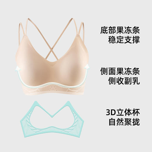 【交叉双肩带 】熳洁儿 美背吊带文胸裸感无痕舒适聚拢内衣24261521 商品图1