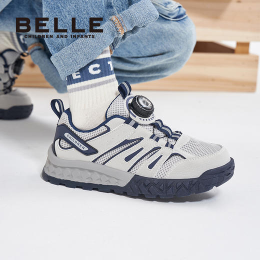 测评优品-百丽儿童休闲运动鞋 春夏 跑鞋 大童 柔软 网面 免系鞋带 商品图6