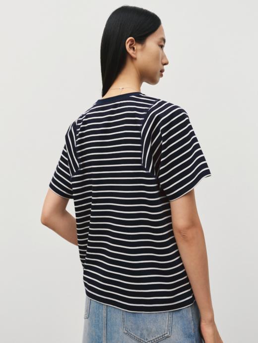 60支新疆长绒棉 条纹圆领T恤FJ5107244 商品图11