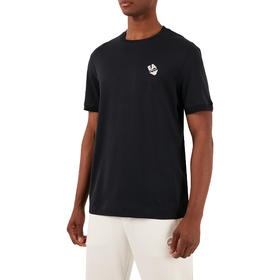 EMPORIO ARMANI 阿玛尼 男士刺绣徽标棉质圆领短袖T恤 深蓝色 3D1TN3 1JOCZ 0965