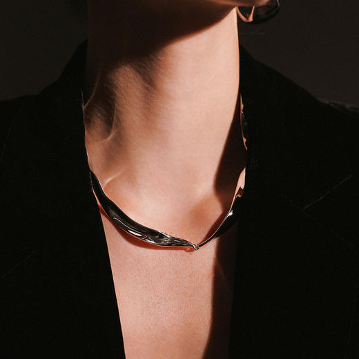 【刘孜同款】Mordern Art 现代艺术时期 | 银色水纹项链 商品图1