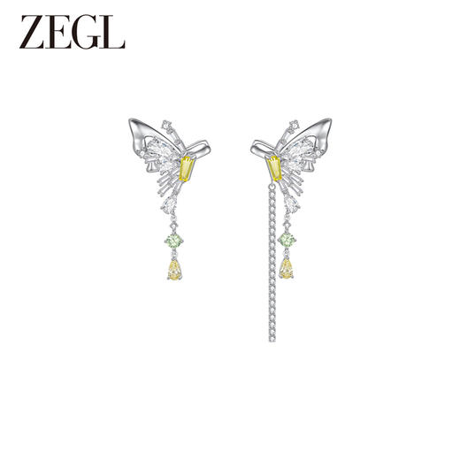 ZEGL设计师绿野漫迹系列925银蝴蝶耳夹女无耳洞耳骨夹耳环耳饰品 商品图3