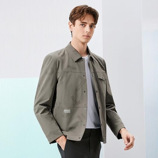 柒牌男装印花夹克衫男2024春季新款时尚潮流工装风男士翻领外套薄	126K70220 商品图1