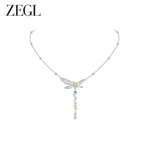 ZEGL设计师绿野漫迹系列925银蝴蝶项链女2024新款流苏锁骨链饰品 商品图4