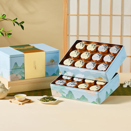 [去寻·江山如画] 龙井 碧螺春绿茶  铁观音 茉莉花茶 小罐 双层礼盒装 净含量250g 商品图1