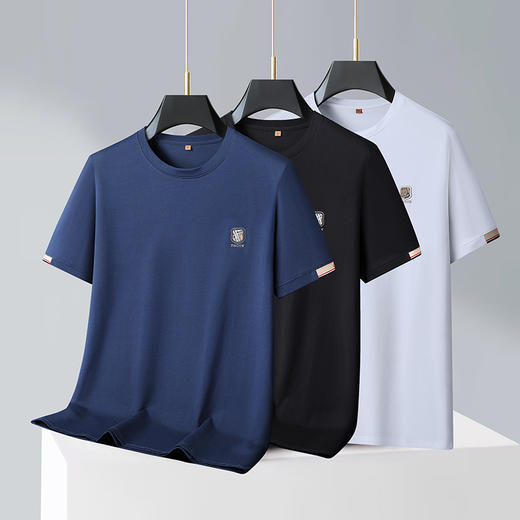 【Q】【纯棉】【DWP】大依优型大码短袖T恤圆领加肥加大男士大号弹力透气舒适夏季半袖 商品图1