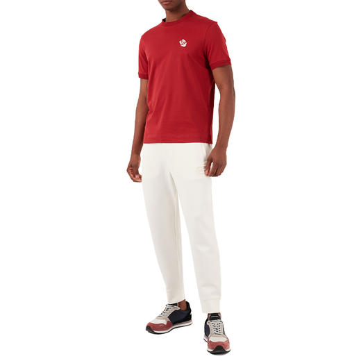 EMPORIO ARMANI 阿玛尼 男士刺绣徽标棉质圆领短袖T恤 红色 3D1TN3 1JOCZ 0365 商品图3