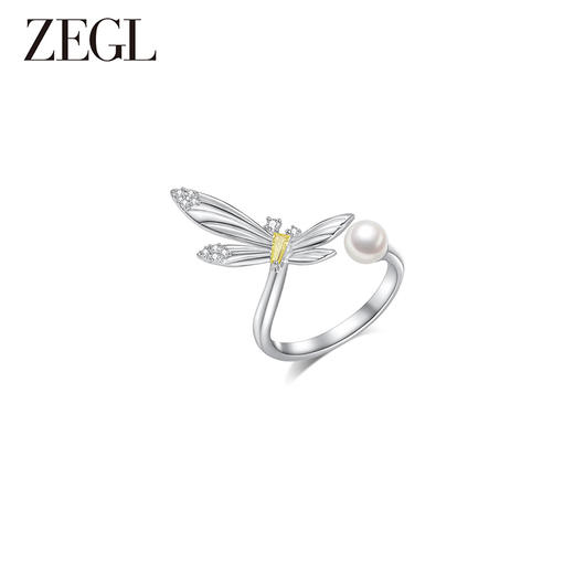 ZEGL设计师绿野漫迹系列925银蝴蝶戒指女小众设计2024款开口指环 商品图3