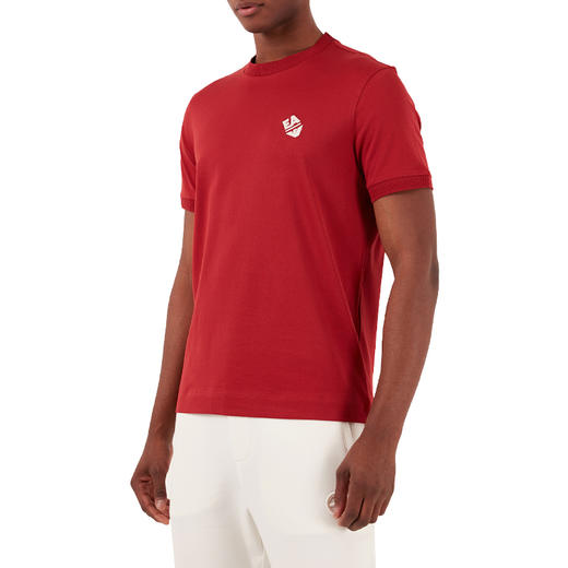 EMPORIO ARMANI 阿玛尼 男士刺绣徽标棉质圆领短袖T恤 红色 3D1TN3 1JOCZ 0365 商品图0