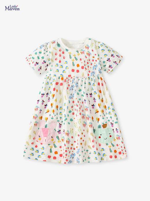 【可爱碎花公主裙】 Little maven欧美卡通碎花童裙夏款女童公主裙短袖纯棉 儿童连衣裙 商品图0