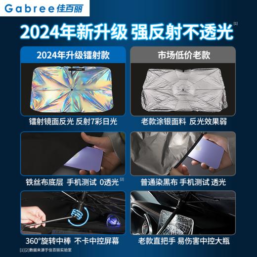 佳百丽镭射汽车遮阳伞前挡风玻璃防晒隔热遮阳挡车载车窗遮阳帘板 商品图3