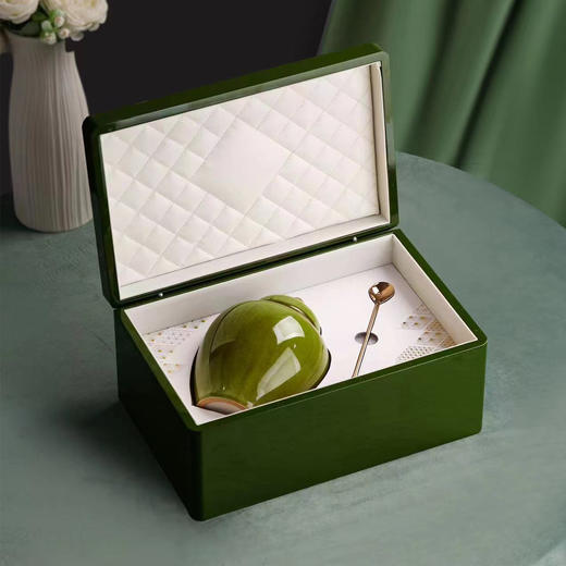 知音【实木烤漆.单瓷.牛油果绿+茶勺】150元1套.整箱10套 商品图2