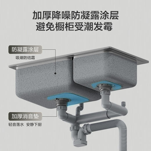 九牧（JOMOO）不锈钢拉丝水槽沥水篮厨房洗菜盆79*44（不含龙头）06122-7Z-1 商品图8