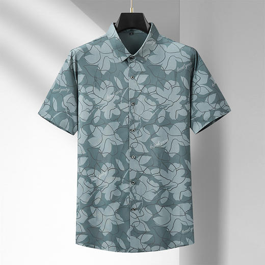 【新款DDA】大依优型大码短袖衬衫花衬衫加肥加大男装大号大码衬衣上衣男士绅士商务休闲半袖夏季 商品图1