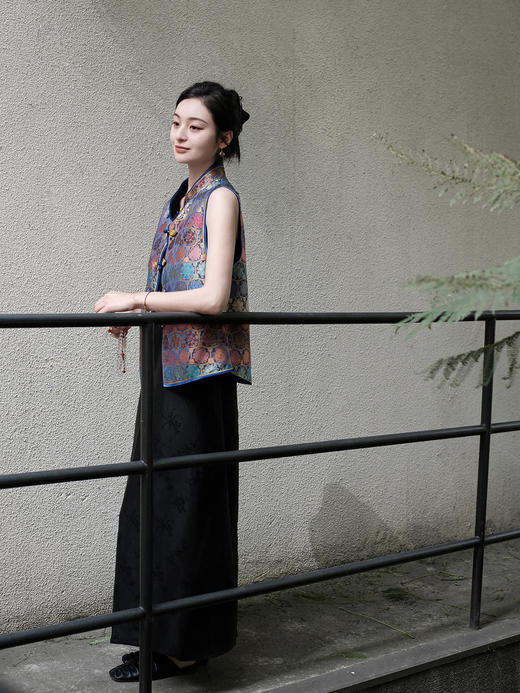 盛唐牡丹 |梅兰竹菊香云纱吊带裙 商品图8