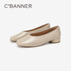 千百度低跟复古圆头单鞋女春季小香风温柔风晚晚鞋真皮A24145254 商品缩略图1