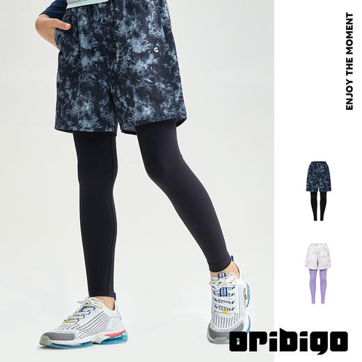 （袋鼠爸爸）oribigo儿童云感拼色上衣/拼接腰带打底裤/假两件运动裤 商品图4