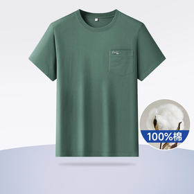 【一口价】【100%棉】【新款DWP】大依优型大码短袖T恤圆领加肥加大男士大号弹力透气舒适夏季半袖