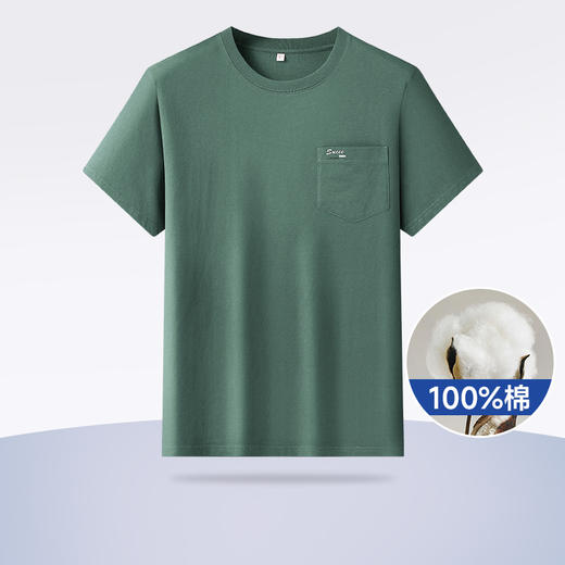 【一口价】【100%棉】【新款DWP】大依优型大码短袖T恤圆领加肥加大男士大号弹力透气舒适夏季半袖 商品图0