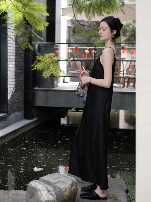 盛唐牡丹 |梅兰竹菊香云纱吊带裙 商品图6