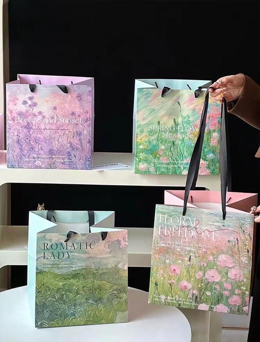【春日上新】原野油画风手提袋（10个/包）28*28*28cm 商品图9