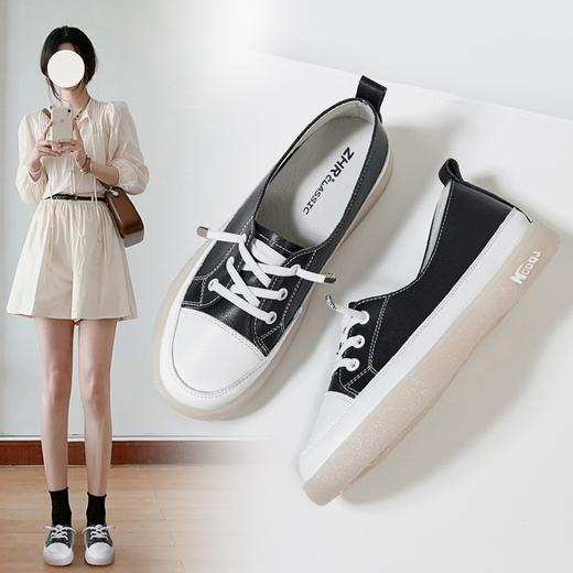 ZHR则则休闲小白鞋女2024春季新款一脚蹬软底板鞋百搭轻便运动鞋 商品图4