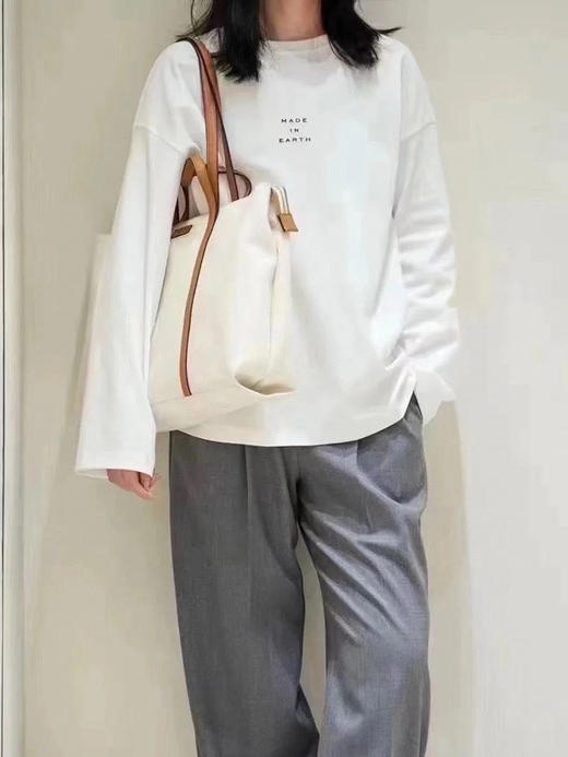 331-1 断码亏清 人手一件 炒鸡好搭配 双面针织 弹力棉 小禾字母长袖宽松T恤 商品图8