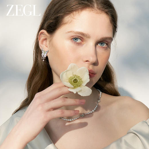 ZEGL设计师绿野漫迹系列925银彩色蝴蝶耳环女2024新款耳钉耳饰品 商品图1
