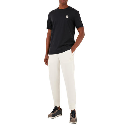 EMPORIO ARMANI 阿玛尼 男士刺绣徽标棉质圆领短袖T恤 深蓝色 3D1TN3 1JOCZ 0965 商品图3