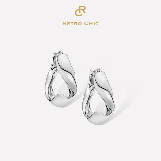 【范冰冰&张含韵&胡杏儿&袁娅维&吉克隽逸&管乐同款】Mordern Art 现代艺术时期 | 银色水纹耳环 商品图0