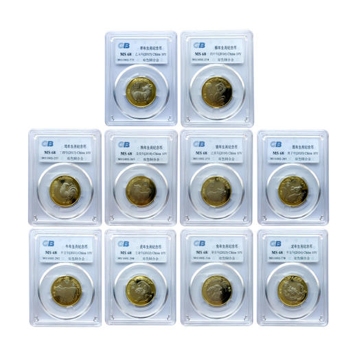 2015-2024年第二轮十二生肖纪念币 10元面值流通贺岁硬币 封装评级版 商品图1