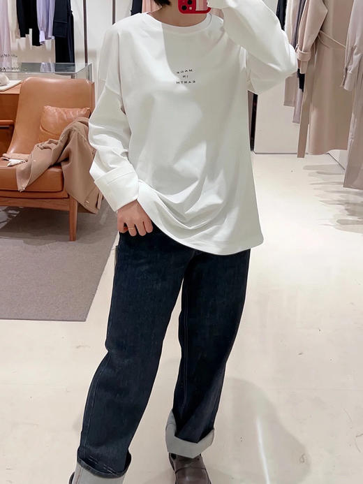 331-1 断码亏清 人手一件 炒鸡好搭配 双面针织 弹力棉 小禾字母长袖宽松T恤 商品图7