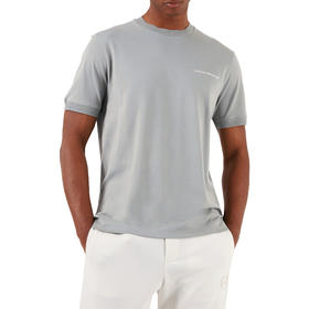 EMPORIO ARMANI 阿玛尼 男士刺绣徽标棉质圆领短袖T恤 灰绿色 3D1TN3 1JOCZ 0665