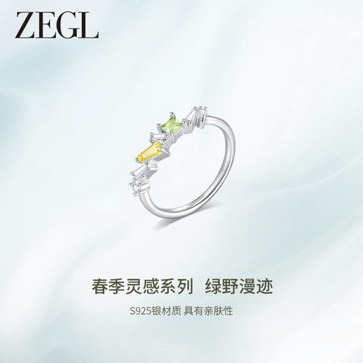 ZEGL设计师绿野漫迹系列925银戒指女小众设计2024指环开口食指戒 商品图0