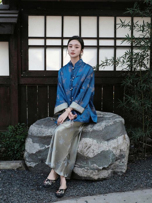 盛唐牡丹 |琉璃金菊花纹真丝半裙 商品图2