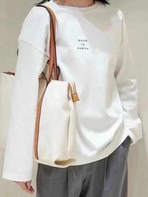 331-1 断码亏清 人手一件 炒鸡好搭配 双面针织 弹力棉 小禾字母长袖宽松T恤 商品图0