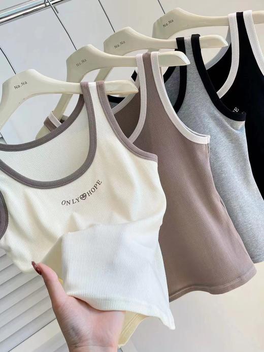 女士固定杯带罩杯大版吊带背心春夏免穿文胸螺纹棉2305/2303/688/698/2509/8919/8926/2588/2589 商品图10