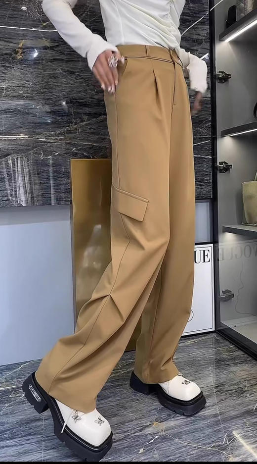 侧双褶净色工装长裤 9522100012 商品图8